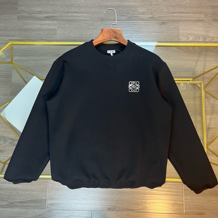 累積売上総額第１位！ロエベ 激安通販 SS 24新作刺繍LOGO丸首パーカー2色