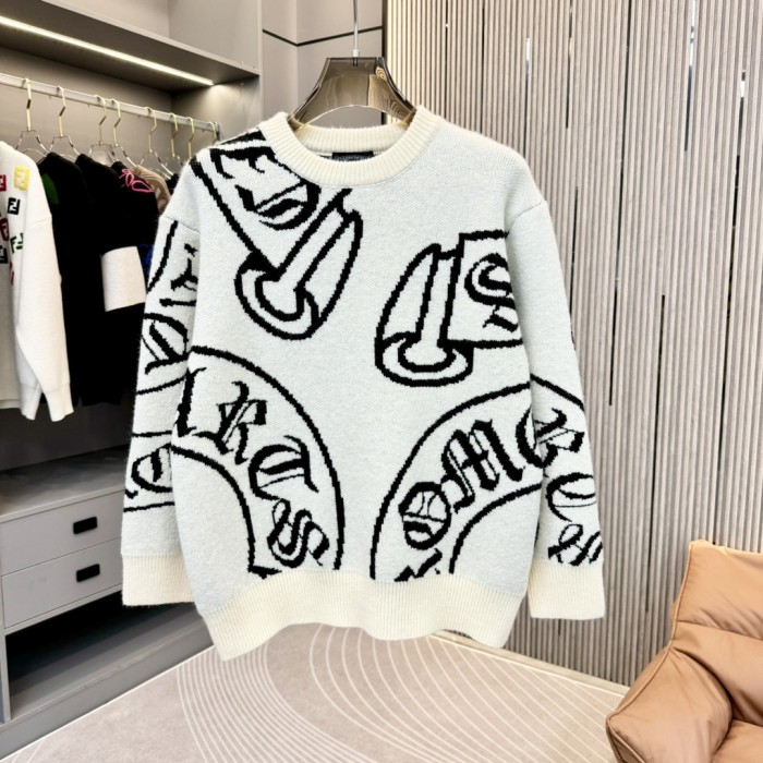 日本未入荷 クロムハーツ n級品 ジャカードヘッダー丸首セーター