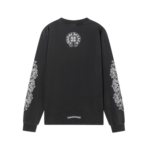 使い勝手良し クロムハーツ スーパーコピー 丸首水洗プリント長袖Tシャツ
