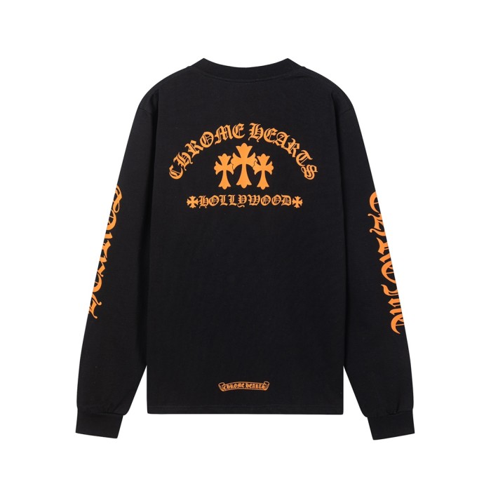 新作 クロムハーツ 激安通販 丸首プリント長袖Tシャツ
