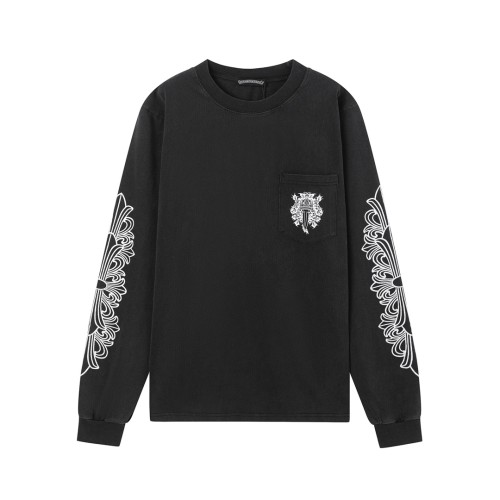 使い勝手良し クロムハーツ スーパーコピー 丸首水洗プリント長袖Tシャツ