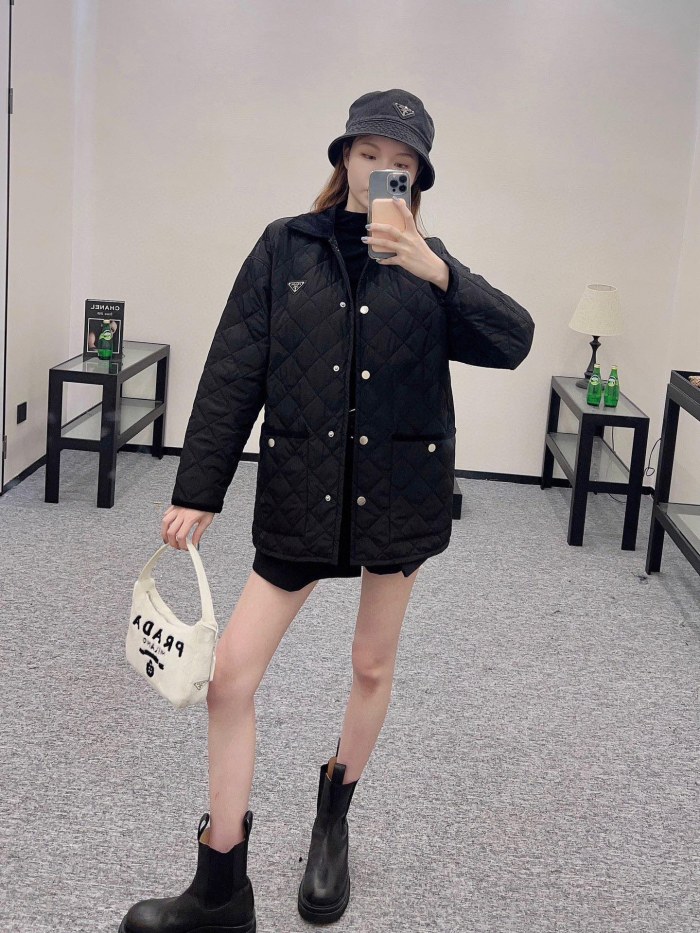 ★超人気 プラダ コピー コーデュロイ開襟菱格子綿ジャケット