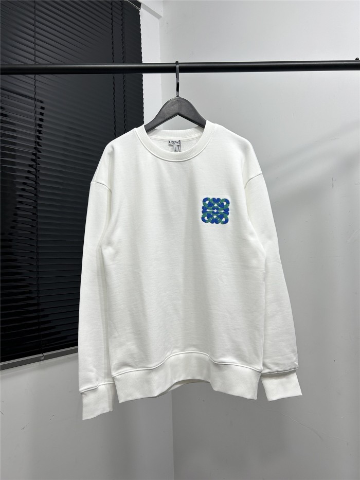 超奇跡の入荷☆ ロエベ 激安通販 刺繍ロゴ新作定番ロゴ刺繍丸首衛衣
