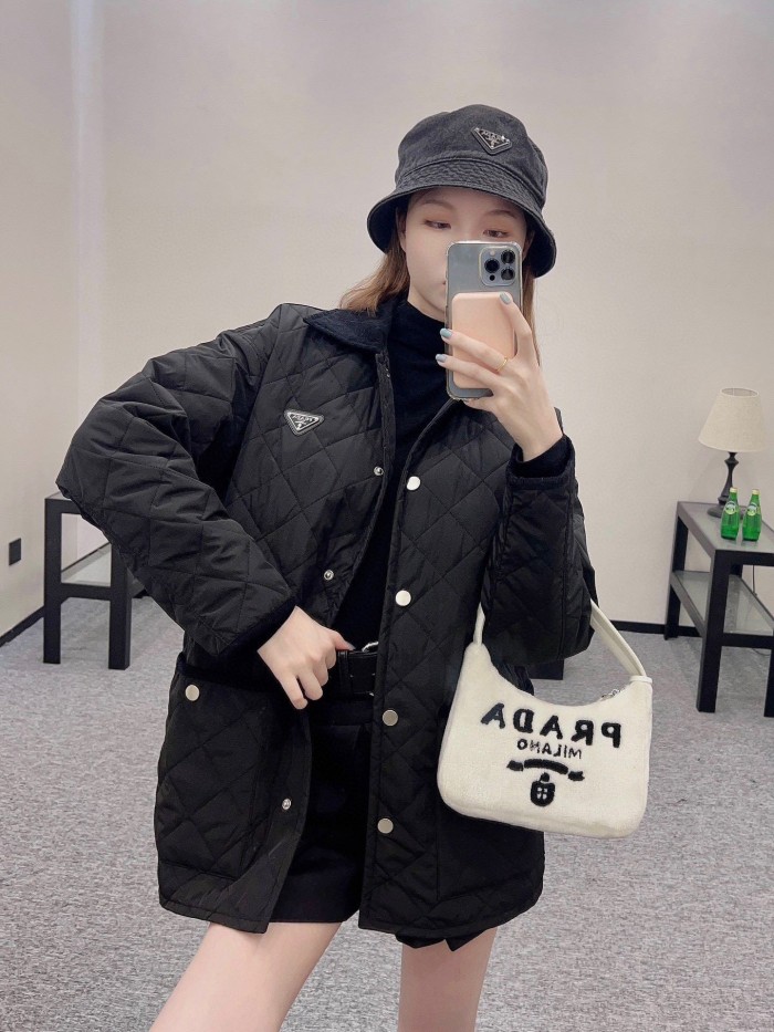 ★超人気 プラダ コピー コーデュロイ開襟菱格子綿ジャケット