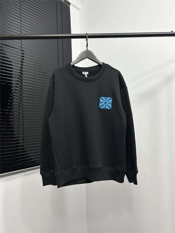 新作 ロエベ 偽物通販 刺繍ロゴ新作定番ロゴ刺繍丸首衛衣