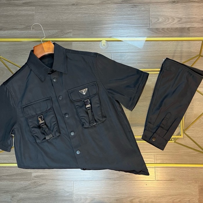 超奇跡の入荷☆ プラダ コピーおすすめ 24クラシック2枚組再生ナイロンポケット純色長袖シャツコート