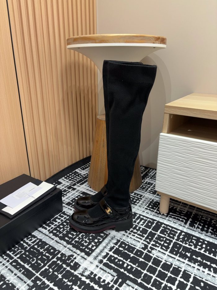 日本未入荷 シャネル 激安通販 ちゃんメアリージェン靴下毛糸筒ニーハイブーツ