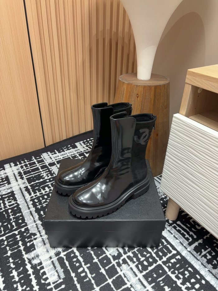 ★超人気 シャネル n級品 ダブルCジョイントブーツライダースブーツ小香厚底ショートブーツ