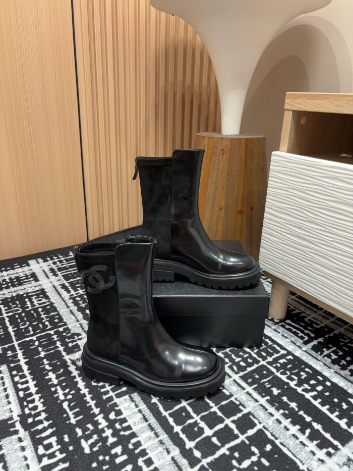 ★超人気 シャネル n級品 ダブルCジョイントブーツライダースブーツ小香厚底ショートブーツ