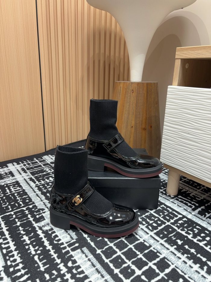 稀少 シャネル コピーおすすめ メアリー珍靴下毛糸のショートブーツ