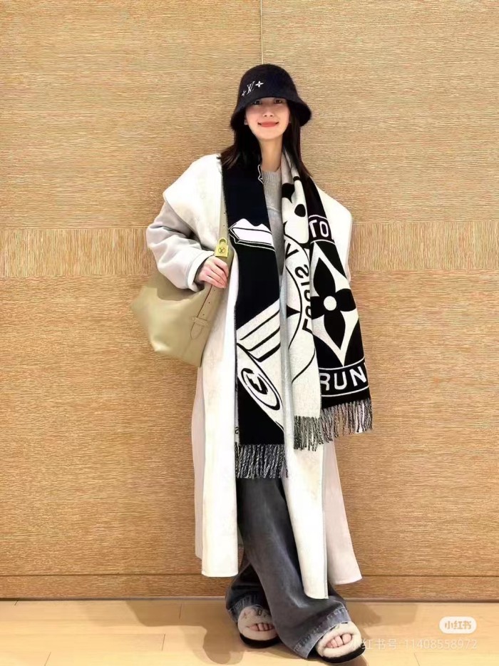 【限定】 ルイヴィトン 激安偽物 舒暖毛織混紡ニットを素材にマフラー