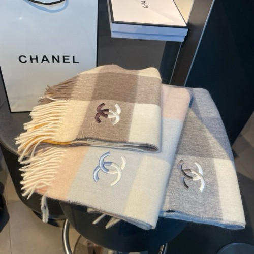 稀少 シャネル 激安通販 カシミヤの水波紋の小さなマフラー