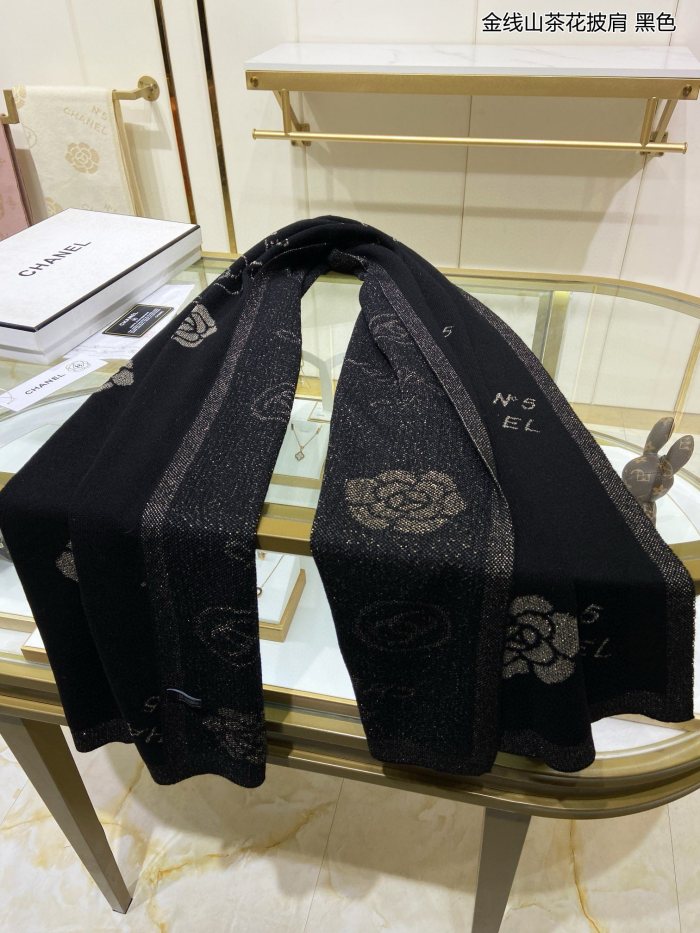 新作 シャネル 激安通販 金糸ツバキストール