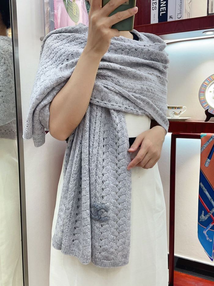 追跡付 シャネル コピー 麦の穂の小透かし編みはマフラー
