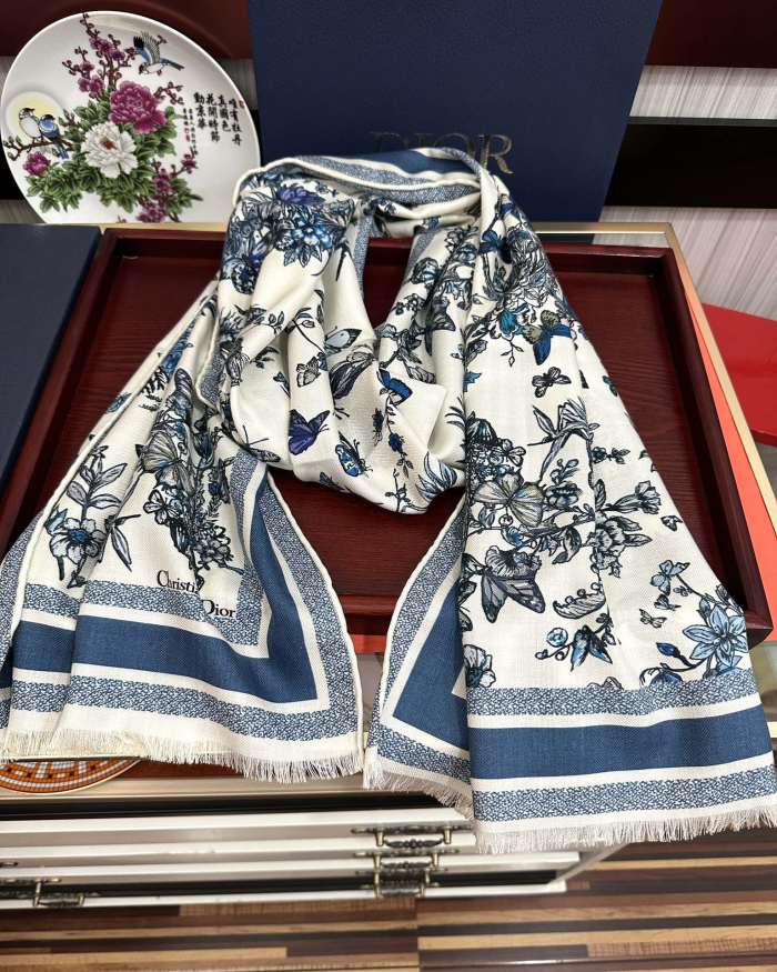 追跡付 ディオール 激安偽物 両面同色 花卉シリーズマフラー