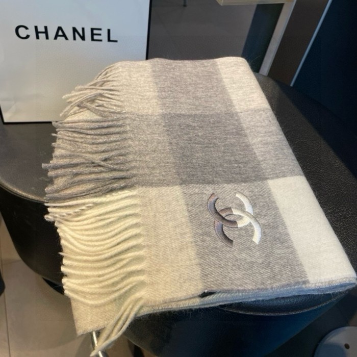 稀少 シャネル 偽物通販 カシミヤの水波紋の小さなマフラー