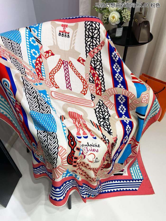【限定】 エルメス 偽物通販 の両面同色カシミヤスカーフ