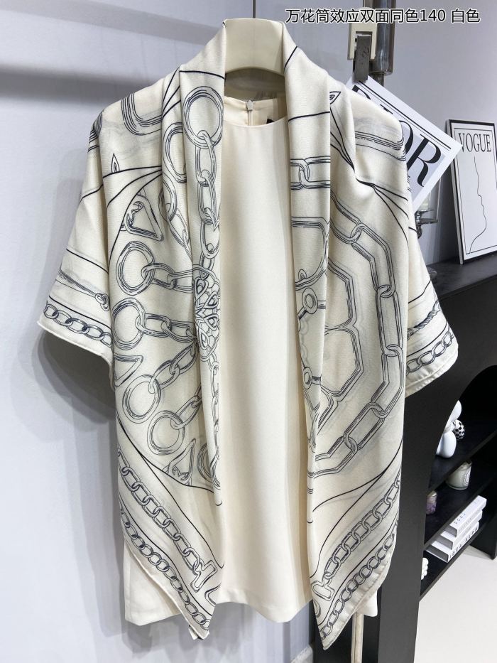 高品質 エルメス スーパーコピー万華鏡効果両面同色カシミヤスカーフ