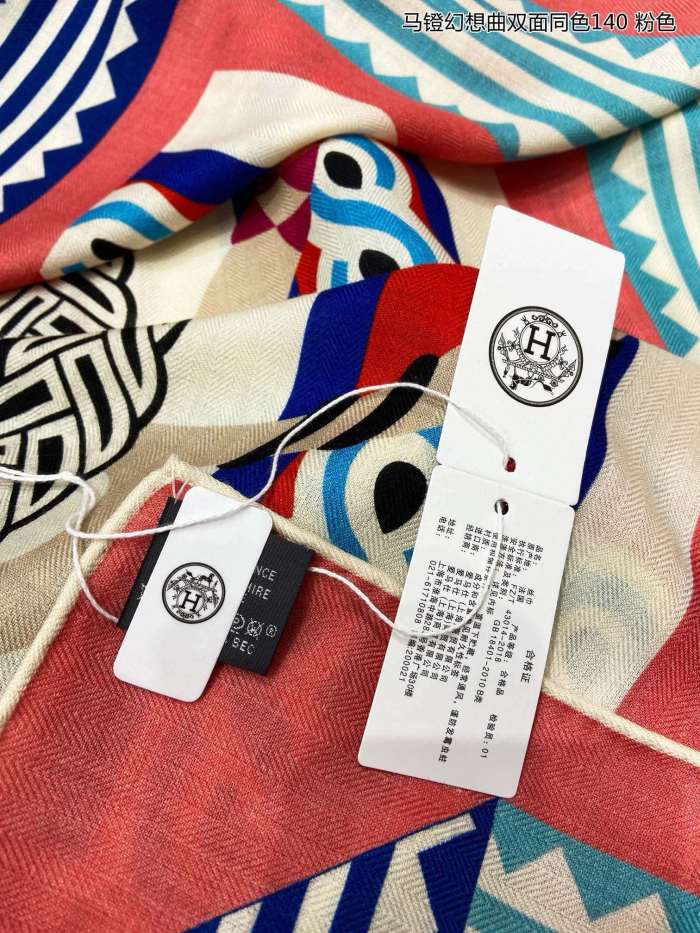 【限定】 エルメス 偽物通販 の両面同色カシミヤスカーフ