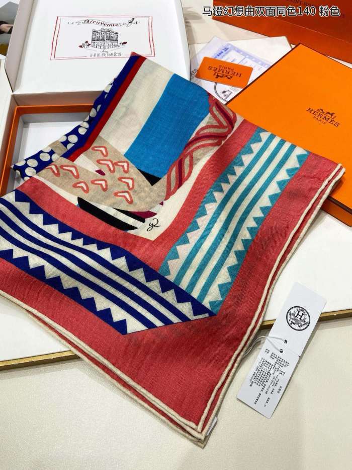 【限定】 エルメス 偽物通販 の両面同色カシミヤスカーフ