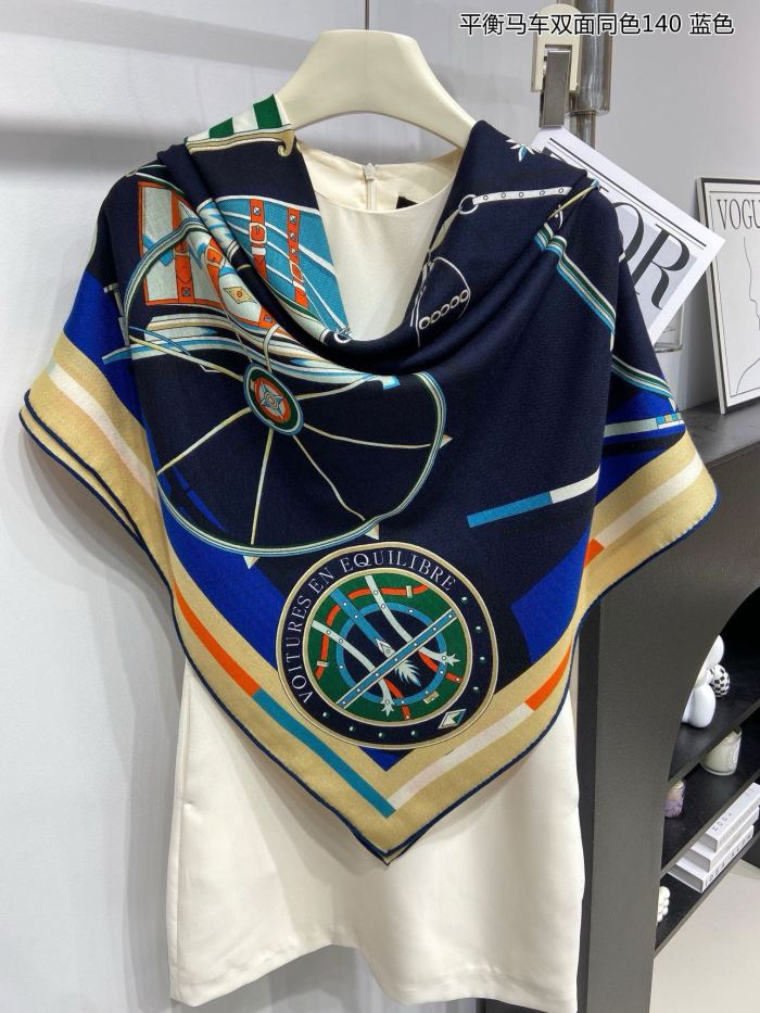 追跡付 エルメス コピー 両面同色カシミヤスカーフ
