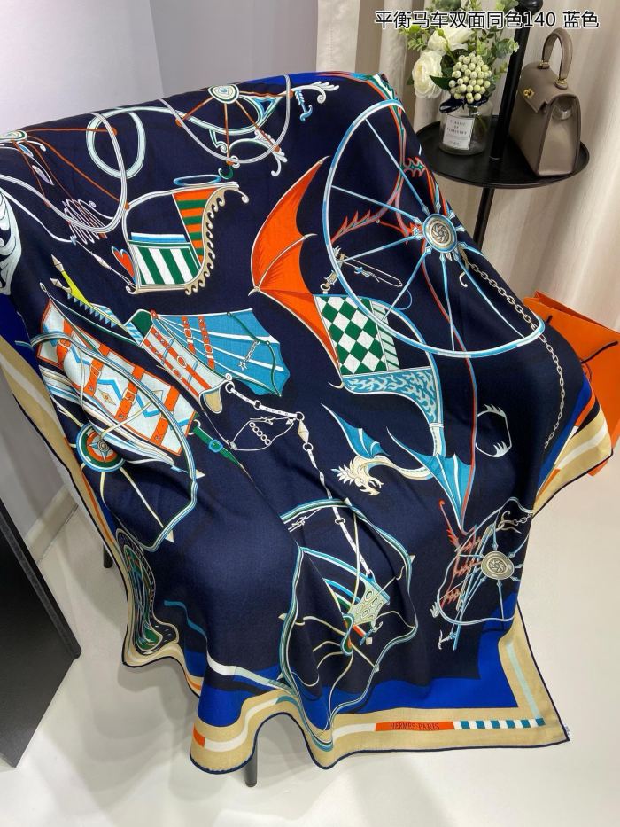 追跡付 エルメス コピー 両面同色カシミヤスカーフ