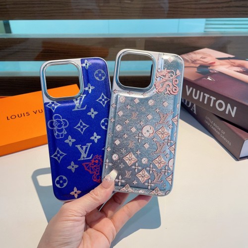 大人気 ルイヴィトン n級品 lv携帯ケースマロン柄金属メッキ皮革の服感二合一携帯ケース