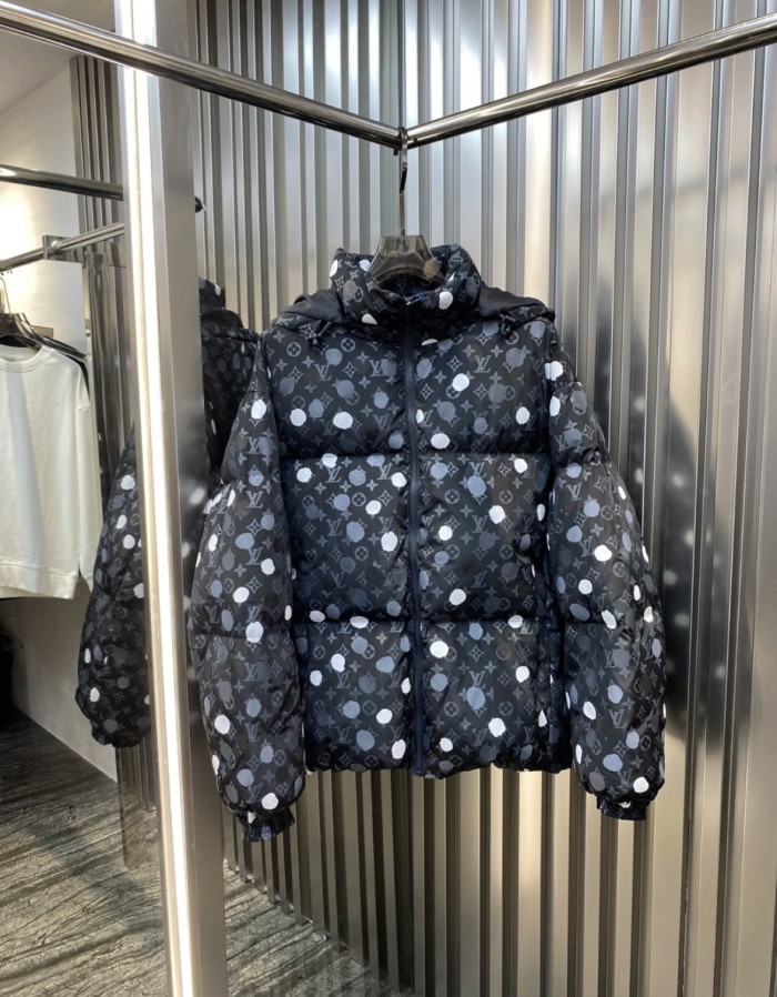 超奇跡の入荷☆ ルイヴィトン 激安偽物 24SS手描き効果波点プリントダウンジャケットウエスト付きジャケット