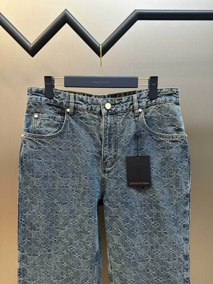 入手困難 ルイヴィトン n級品 Lv老花ストレートジャカードパンツ