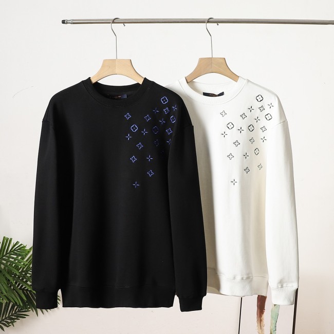 日本未入荷 ルイヴィトン n級品 2024 ssLV秋冬の新アシンメトリー刺繍丸首衛衣2色