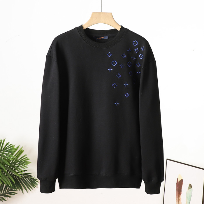 日本未入荷 ルイヴィトン n級品 2024 ssLV秋冬の新アシンメトリー刺繍丸首衛衣2色