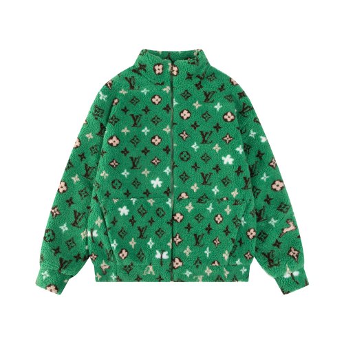 超奇跡の入荷☆ ルイヴィトン 偽物通販 LV 24 FWスタンドカラーモケットジャカードファスナーコート