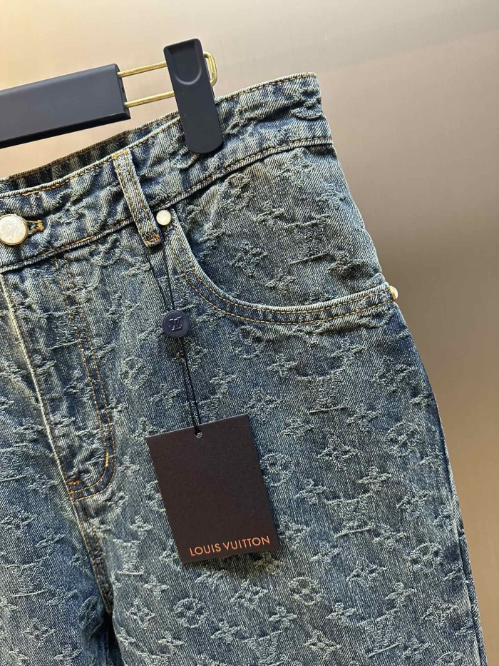 入手困難 ルイヴィトン n級品 Lv老花ストレートジャカードパンツ