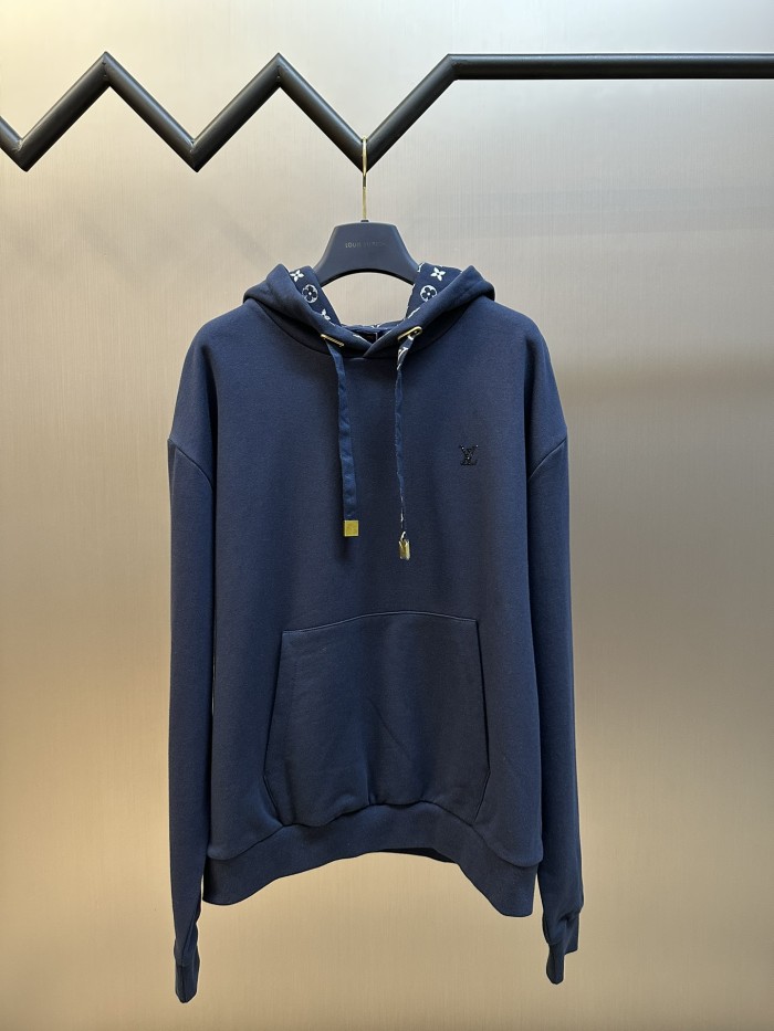 【限定】ルイヴィトン 激安偽物 Lv花縄プリント連帽衛衣