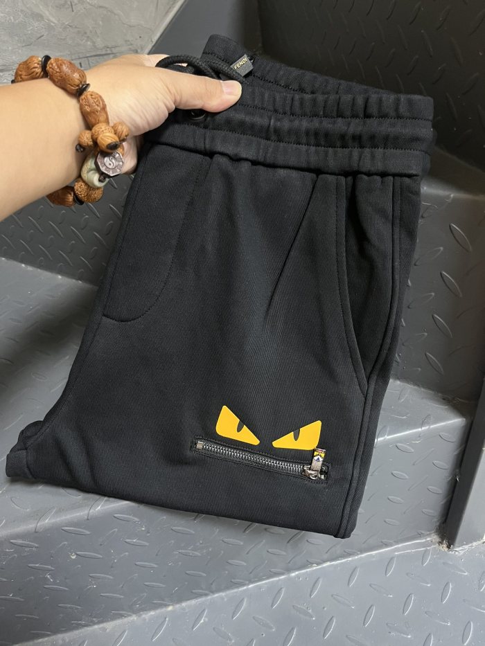 大人気 フェンディ コピー 刺繍花小怪獣悪魔の目のカップルパンツ