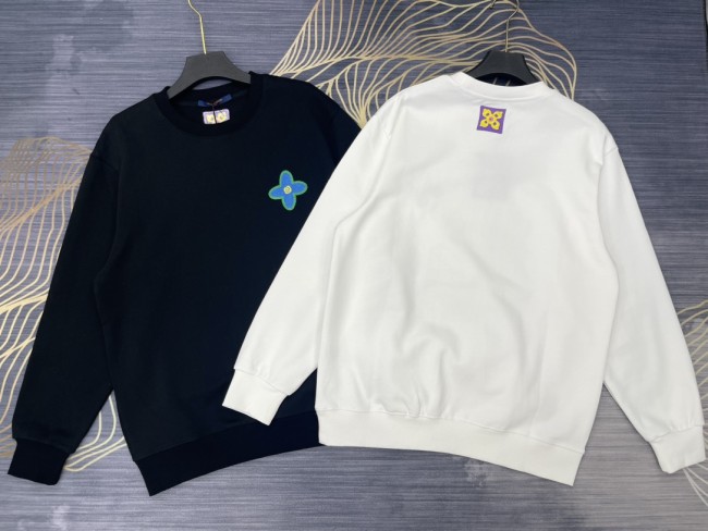 大人気 ルイヴィトン n級品 2024秋冬刺繍ロゴラウンドネック長袖パーカー2色