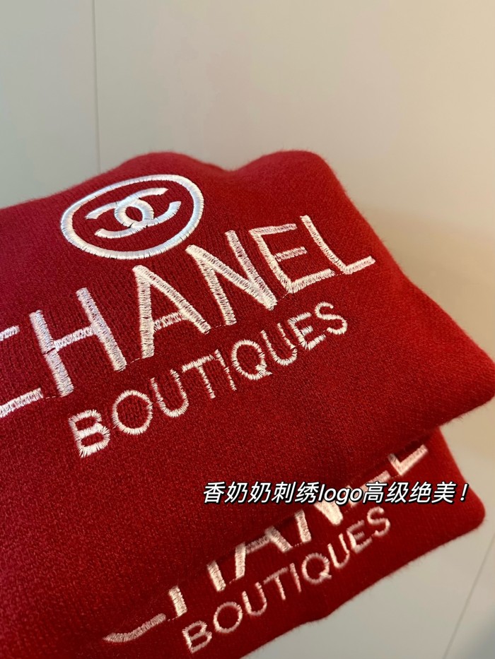 大人気 シャネル n級品 刺繍ロゴウールクルーネック厚手セーター