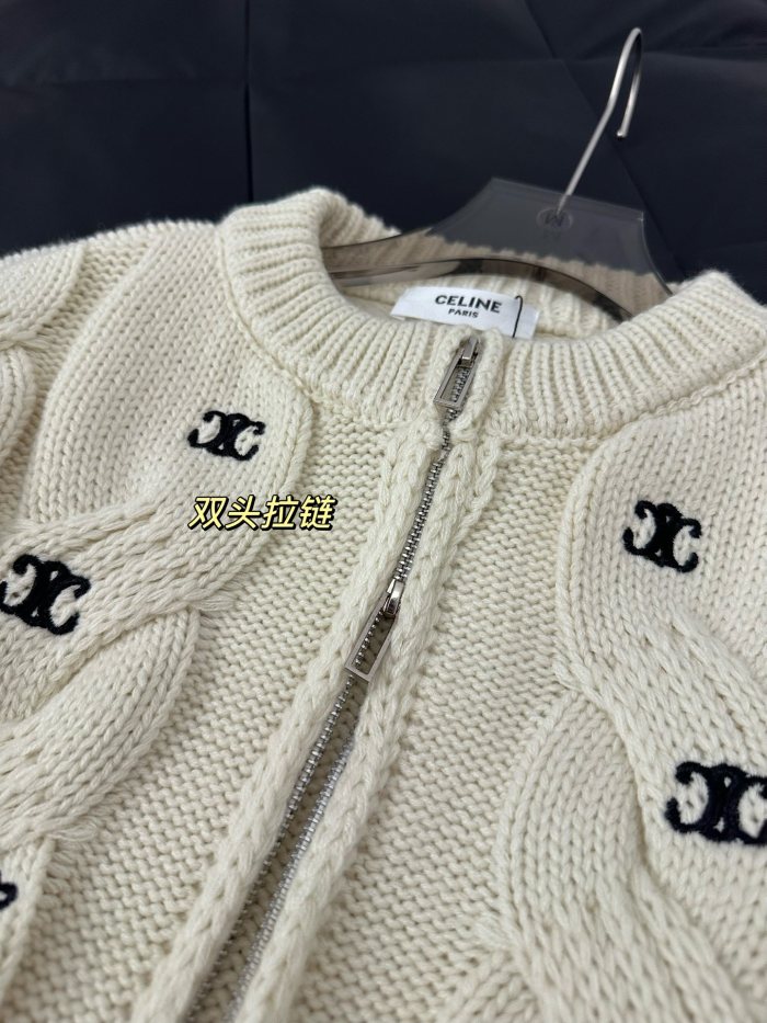 稀少 セリーヌ スーパーコピー 胸に刺繍を施した背中のフロックジップコート