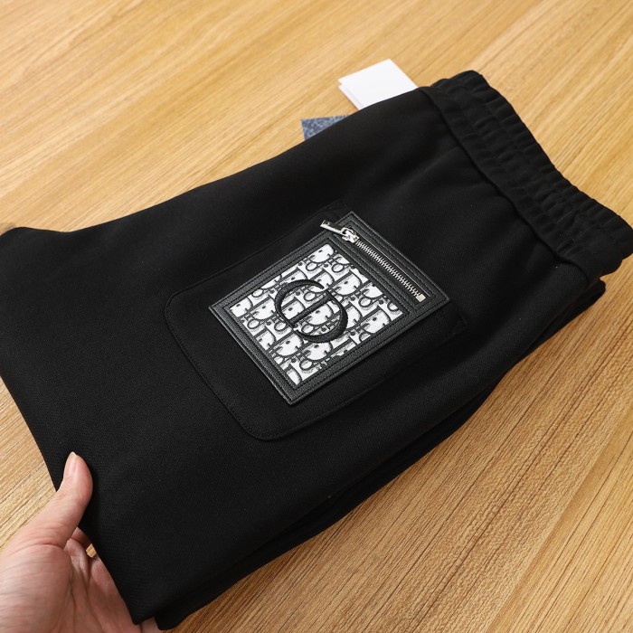 新作 ディオール 激安偽物 刺繍クラシックエンブレム刺繍ロゴパッチワークビームパンツ