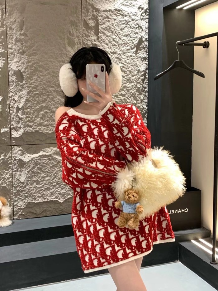 一目惚れ♪ ディオール コピー 刺繍ジッパー長袖ヘッダーセーター