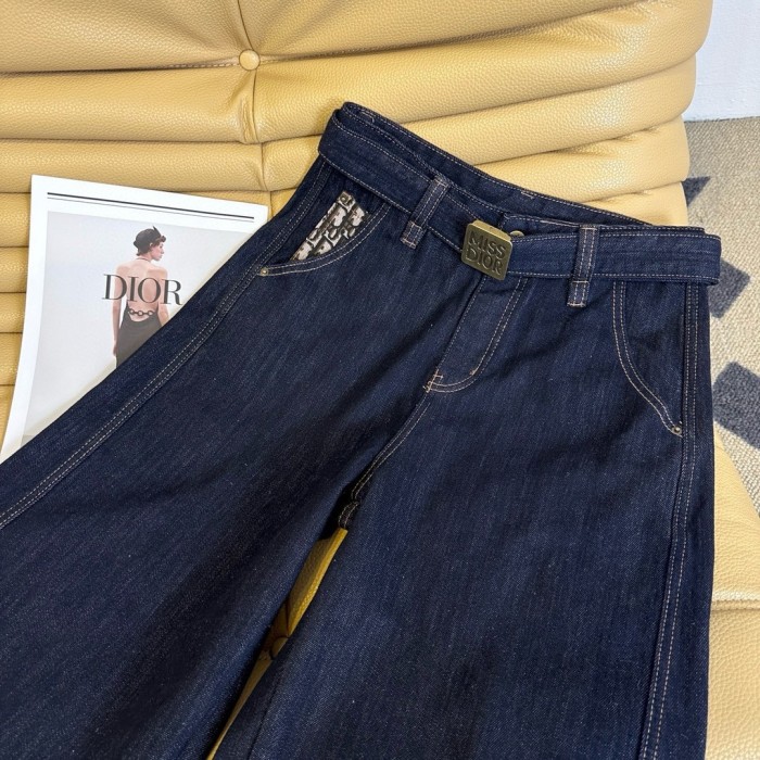 超奇跡の入荷☆ ディオール コピーおすすめ ジャカードポケットアルファベットハイウエストワイドデニム