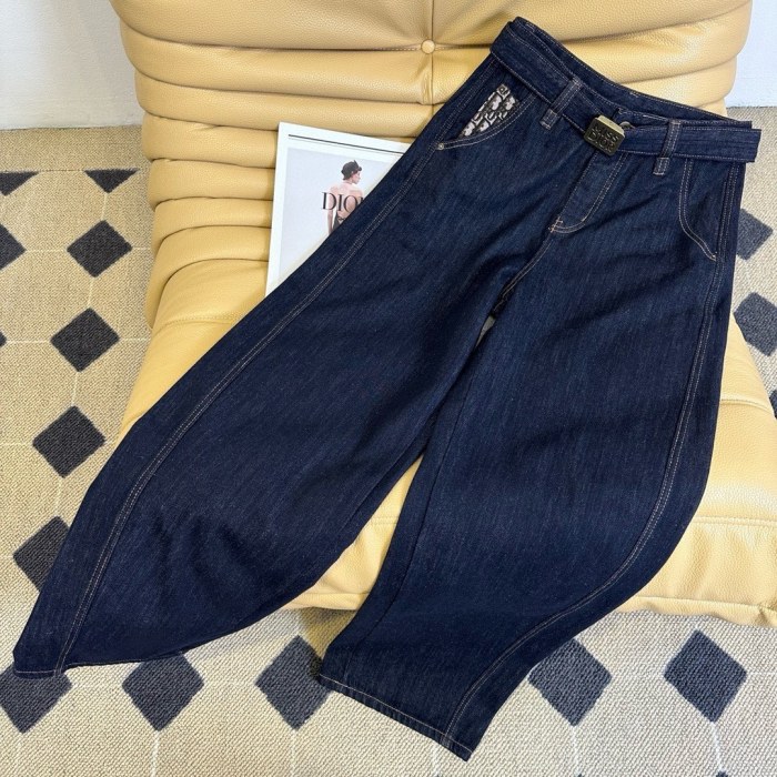 超奇跡の入荷☆ ディオール コピーおすすめ ジャカードポケットアルファベットハイウエストワイドデニム