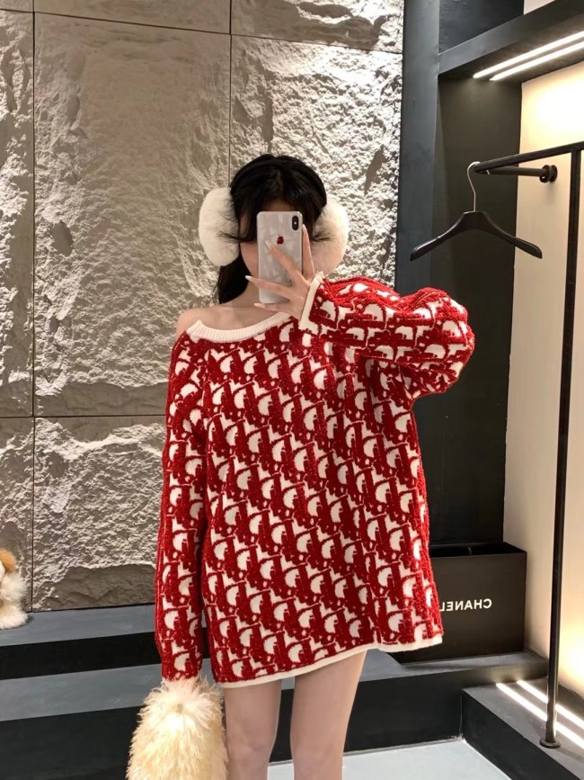 一目惚れ♪ ディオール コピー 刺繍ジッパー長袖ヘッダーセーター