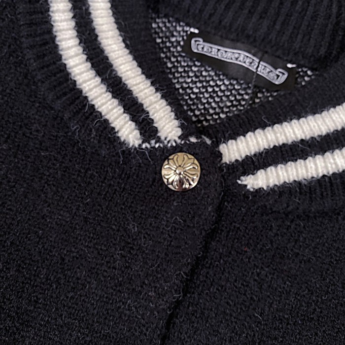 【限定】クロムハーツ n級品 刺繍アルファベットパッチワークセーターコートベースボールコート