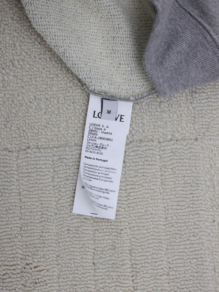 追跡付 ロエベ 激安通販 SS 25新型連帽抜縄小標刺繍衛衣
