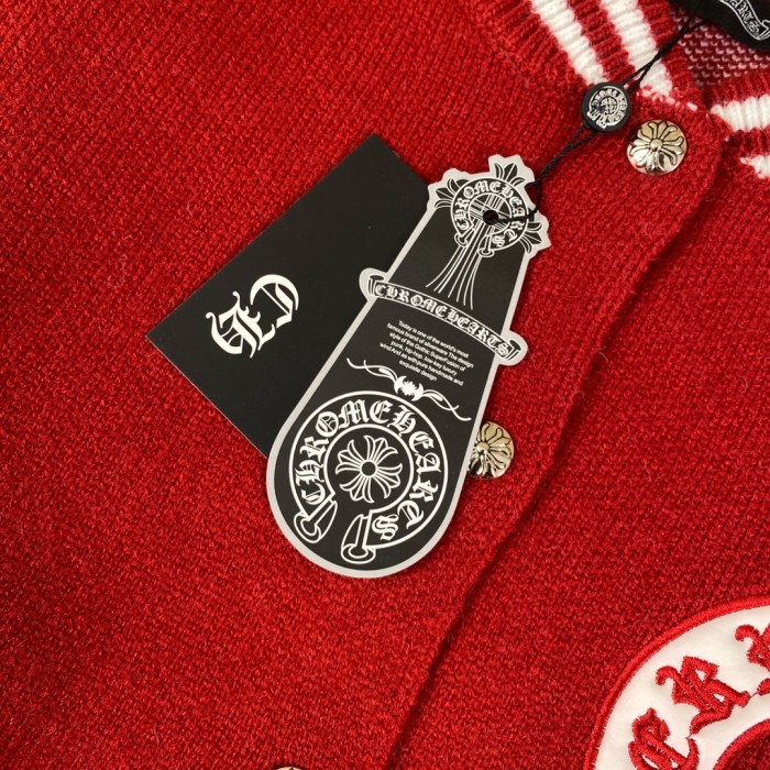 日本未入荷 クロムハーツ 激安偽物 刺繍アルファベットパッチワークセーターコートベースボールコート