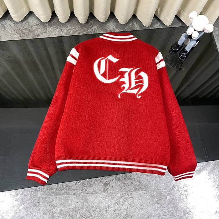 日本未入荷 クロムハーツ 激安偽物 刺繍アルファベットパッチワークセーターコートベースボールコート