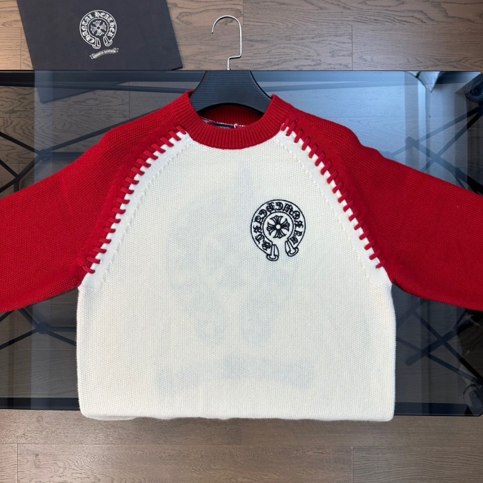 超奇跡の入荷☆ クロムハーツ コピー 2024新年限定梵字十字架アルファベット刺繍ロゴニットセーター