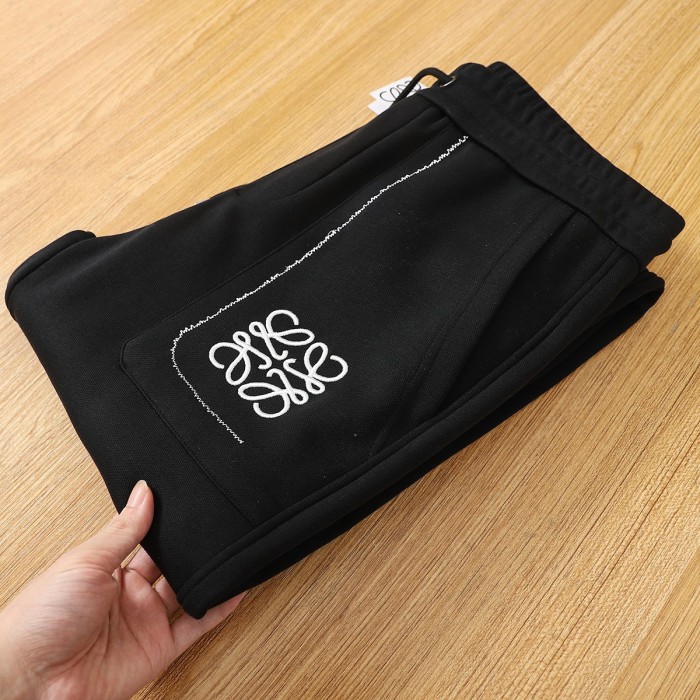 日本未入荷 ロエベ 偽物通販 冬の加絨男性刺繍全綿スポーツカジュアルパンツ
