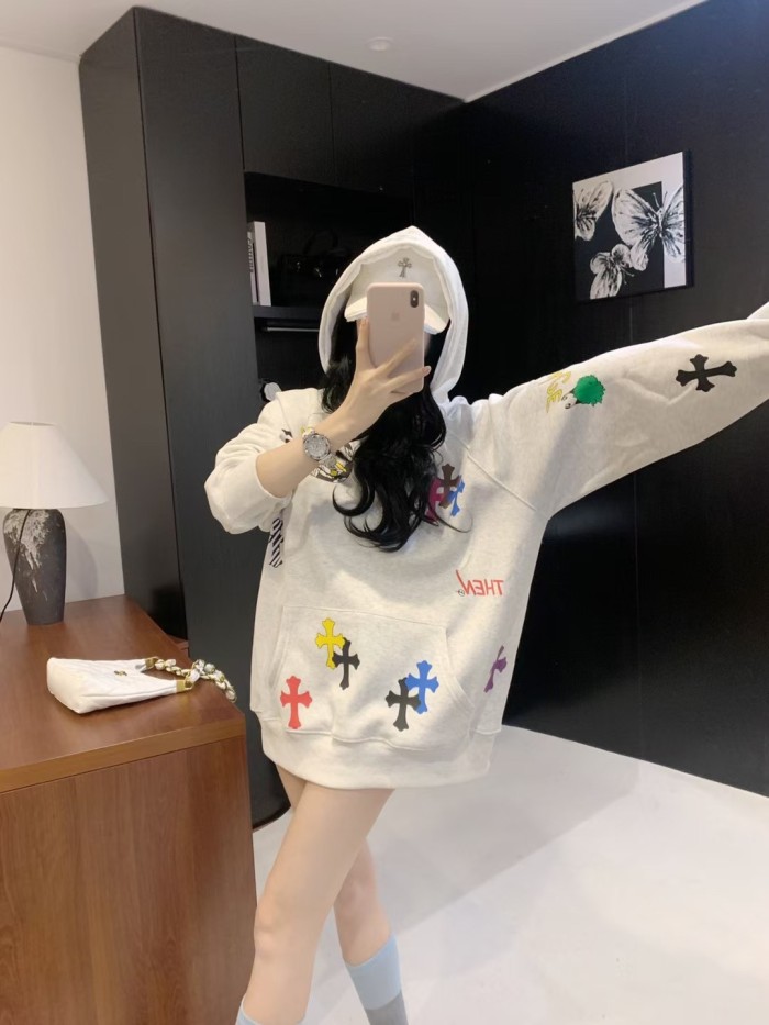 【話題商品！】クロムハーツ コピーおすすめ 秋冬の新しいアルファベットプリントのフードコート